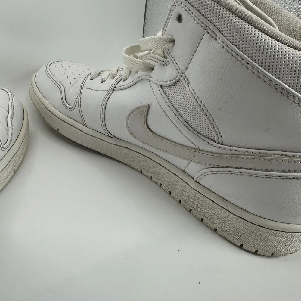 Nike Air Jordan Shoes‎ Mens Size 11.5 Triple White Mid High Sneakers Basketball